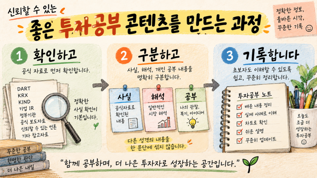 투자 정보를 확인하고 사실과 해석을 구분해 기록하는 과정