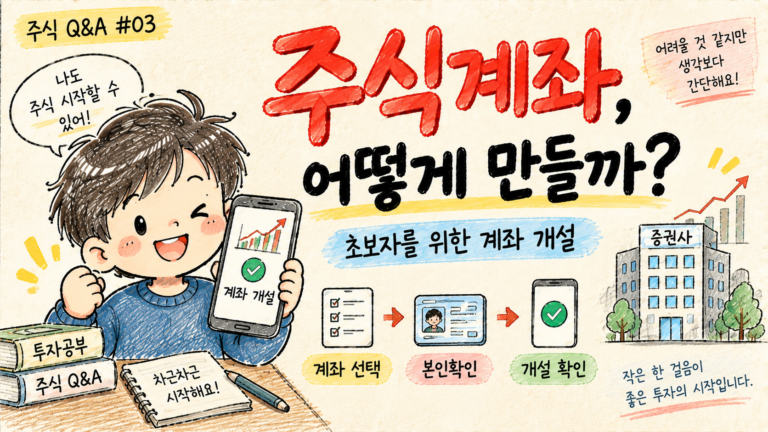 주식 초보자를 위한 증권계좌 개설 방법을 설명하는 주식 Q&A Q003 대표 이미지