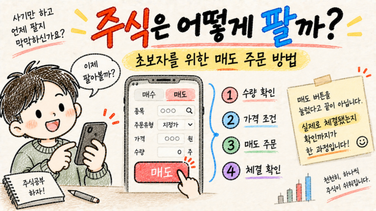 주식 초보자를 위한 주식 매도 주문 방법을 설명하는 Q007 대표 이미지