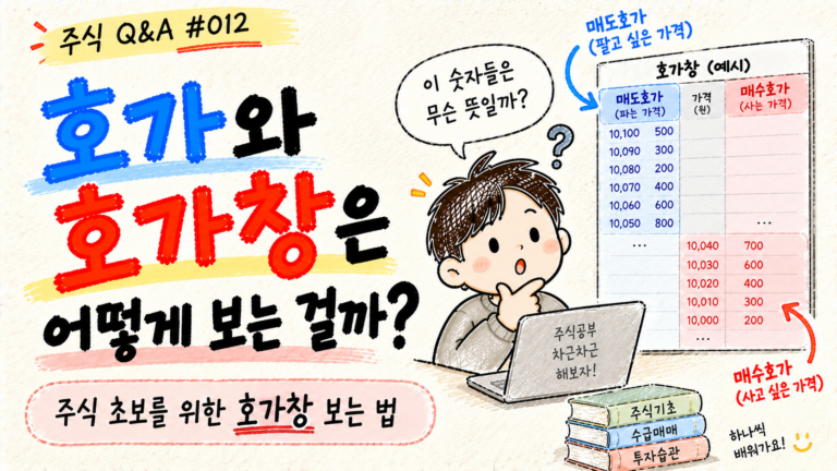 호가와 호가창 보는 법을 설명하는 주식 Q&A Q012 대표 이미지