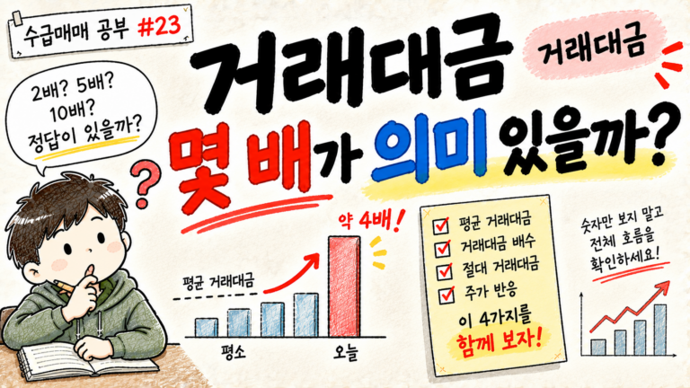 거래대금 변화 기준을 설명하는 수급매매 공부 23 대표 이미지