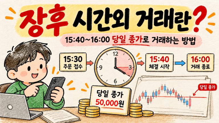 장후 시간외 거래란 15시 40분부터 16시까지 당일 종가로 거래하는 방법
