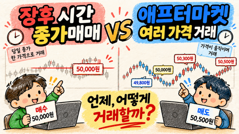 애프터마켓과 장후 시간외 종가매매의 차이를 설명하는 주식 초보 Q&A 대표 이미지